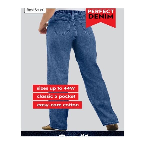 NWT size 40 Woman Within black denim jeans - Picture 2 of 5